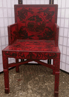 Chinese Painted Chair for event decoration prop Hire